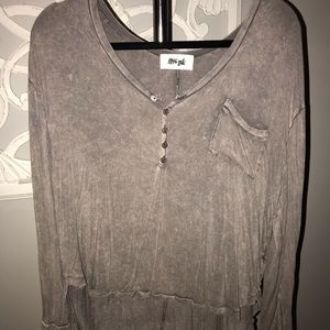 Soft gray long sleeved top
